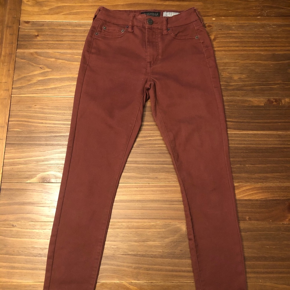 Aeropostale burgundy high wasted jeggings